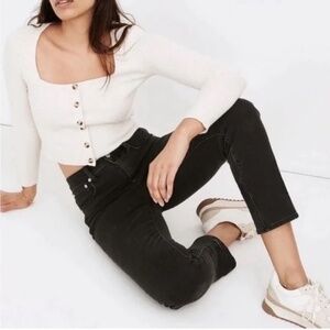 Madewell Classic Straight Jeans in Black Lunar Wash